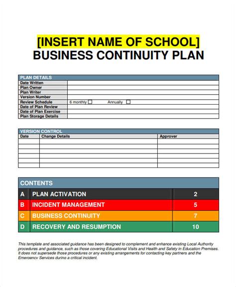 Iso 27001 Business Continuity Plan Template Free